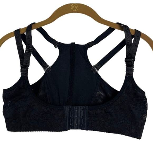 Black Posture Brace Push Up Bra Womens XL Lace Bustline Shapewear Adjustable - Picture 1 of 16